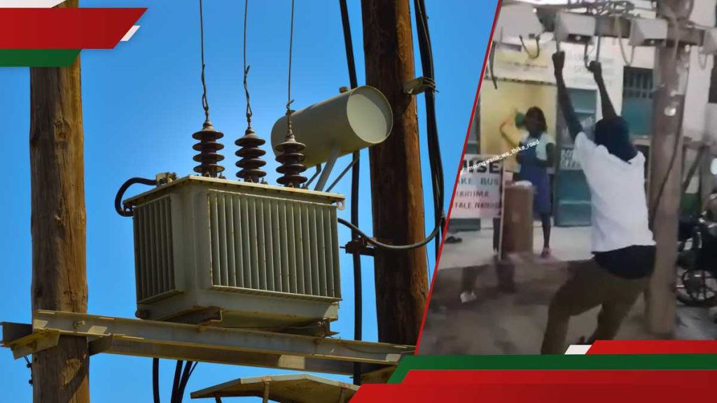 Une vidéo de l'homme se balançant négligemment sur le transformateur d'électricité alors que les étincelles voler étouffent beaucoup
