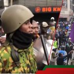 Moment drôle comme l'agent de police de Gen Z Force à rejoindre les chants «Wantam» pendant les manifestations