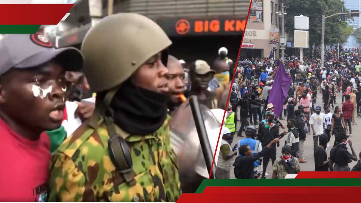 Moment drôle comme l'agent de police de Gen Z Force à rejoindre les chants «Wantam» pendant les manifestations