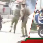 VIDÉO: Indignation alors que la police donne un coup de pied à la moto en mouvement transportant 2 femmes pendant les manifestations de Nakuru