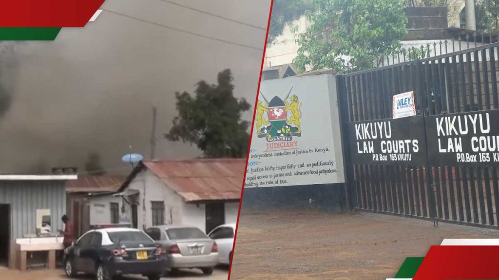 VIDÉO: Les manifestants ont mis le feu aux tribunaux de la loi de Kikuyu, des bureaux des sous-comtés de Vandalise