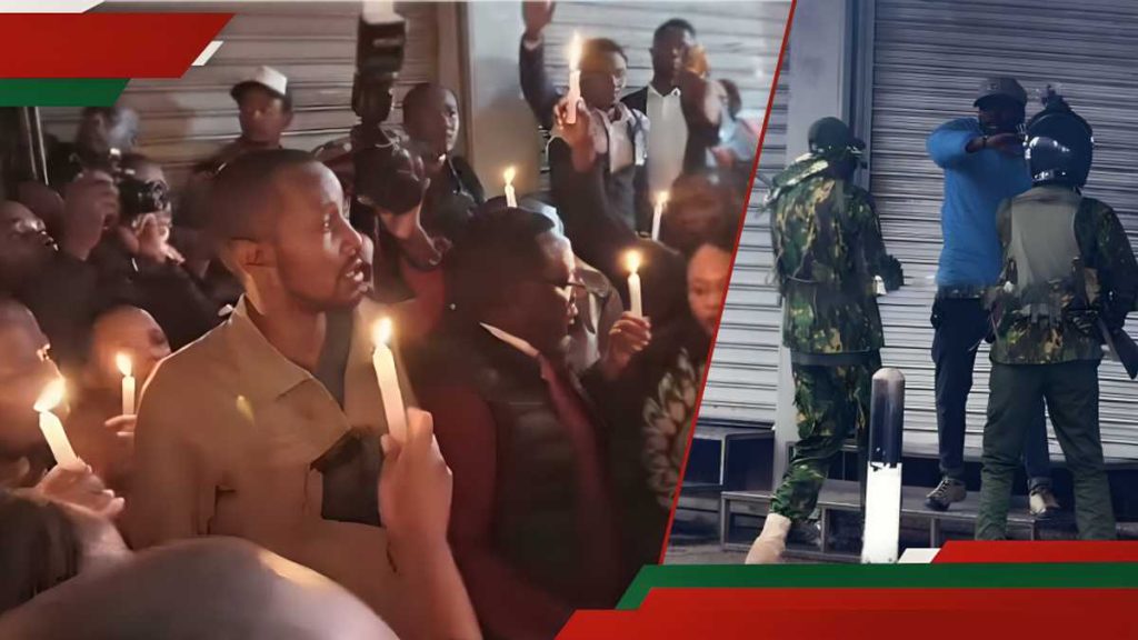 Boniface Kariuki: Running Battles alors que la police disperse les jeunes qui tiennent des chandelles pour Hawker tué