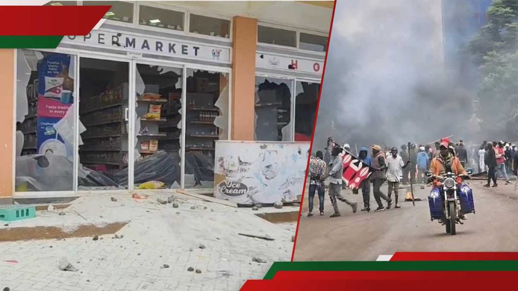 Kirinyaga: La tension en tant que manifestants pillait bel hôtel de ville numérique au milieu des manifestations Saba Saba