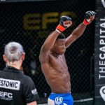 Heroic MMA champ Nkosi Ndebele shines at historic PFL Africa debut in Cape Town; faces Zimbabwean Simba Hokonya in semi final