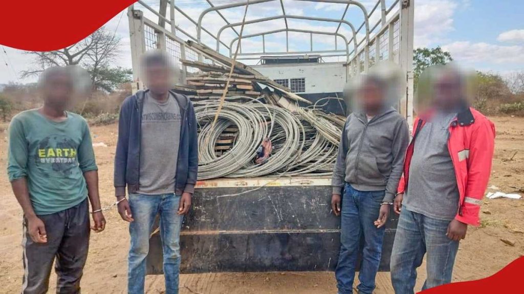 Kitui: la police arrête 4 suspects pour vandaliser les câbles de puissance du Kenya