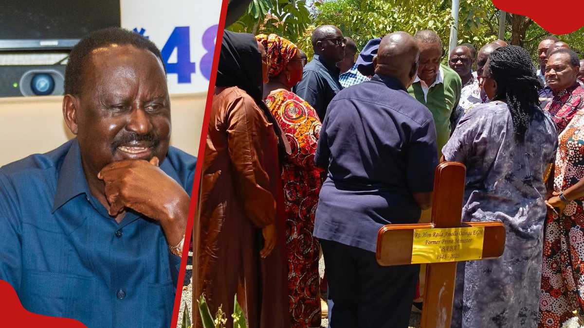 Raila Odinga : Uhuru Kenyatta visite la tombe de l'ancien Premier ministre le jour de son enterrement et prie