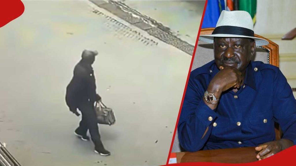 Vidéo : Des images de vidéosurveillance montrent un homme volant une camionnette de télévision Azimio au lave-auto pendant les funérailles de Raila Odinga.