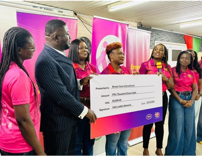 MTN Y'ello Ladies Network fait un don de 200 000 GH₵ pour soutenir les soins contre le cancer du sein à Korle Bu