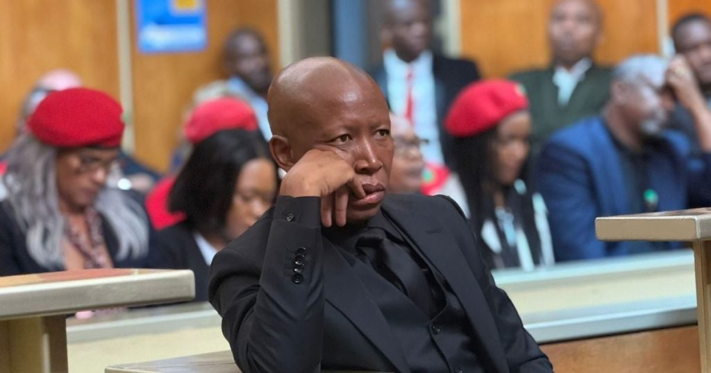 Julius Malema revient devant le tribunal pour connaître la peine