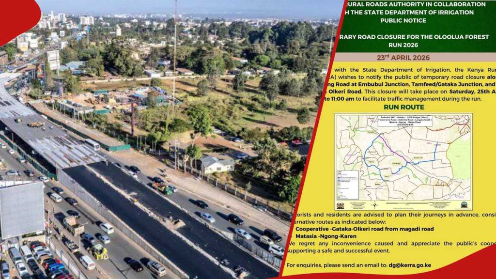KeRRA annonce la fermeture temporaire d'un tronçon de la route Ngong