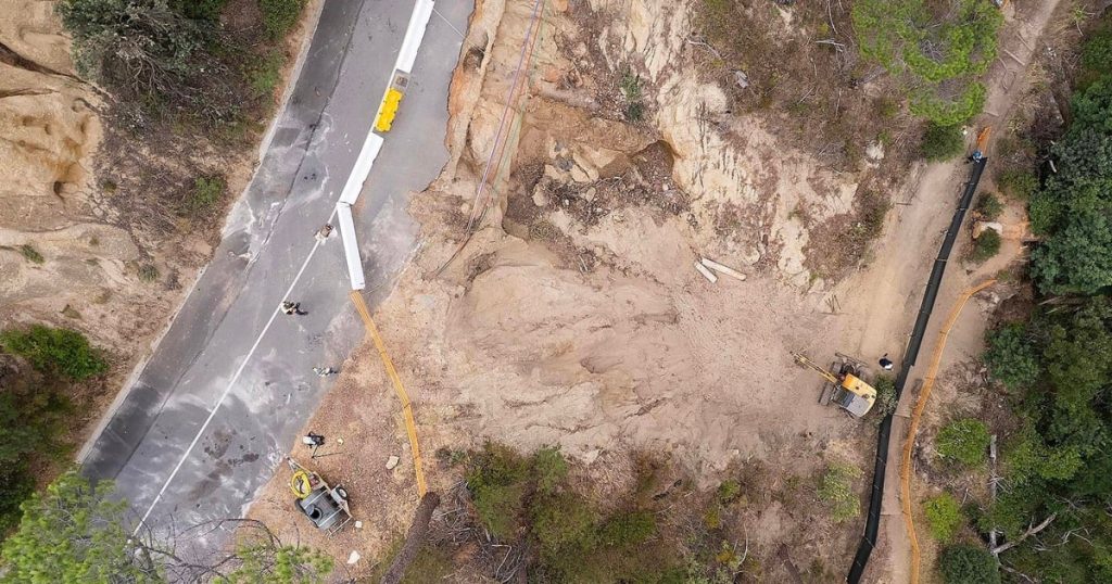 Les réparations sur la partie supérieure de Kloof Road commencent enfin après la tempête de 2023