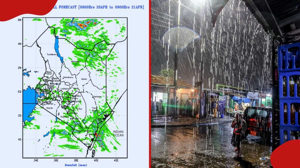 Le Kenya a rencontré des prévisions météorologiques sur 24 heures et prévoit une augmentation des pluies à Nairobi et dans d'autres comtés