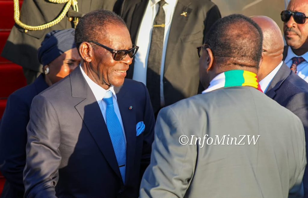 Le président de Guinée équatoriale Mbasogo atterrit à Harare pour une visite d'État de deux jours