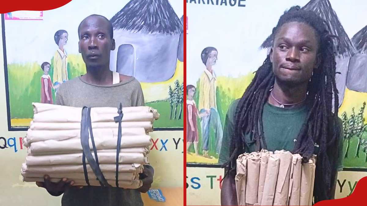 Migori : la police arrête 2 suspects transportant 114 rouleaux de Bhang sur une moto