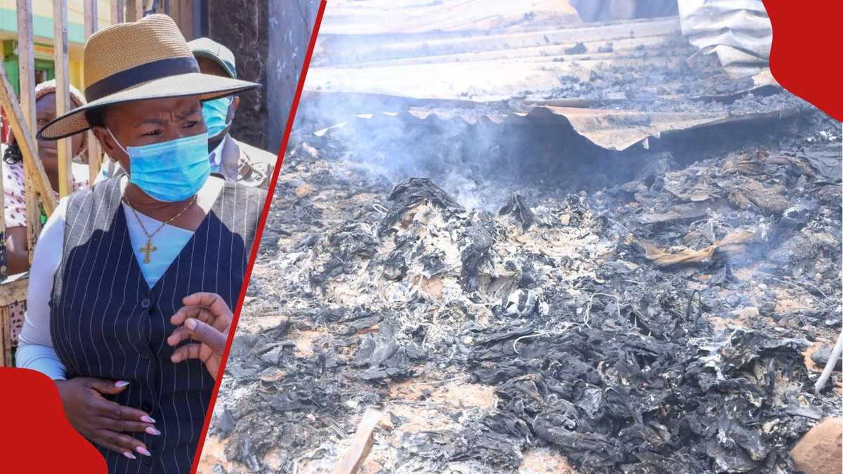 Un incendie nocturne détruit le marché de Machakos Mitumba Wavinya Ndeti fait don d'un programme de secours d'un million de KSh