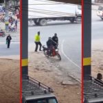 Une vidéo montre un flic utilisant une tactique de répression pour arrêter un homme qui n'a pas utilisé la passerelle pour traverser l'autoroute