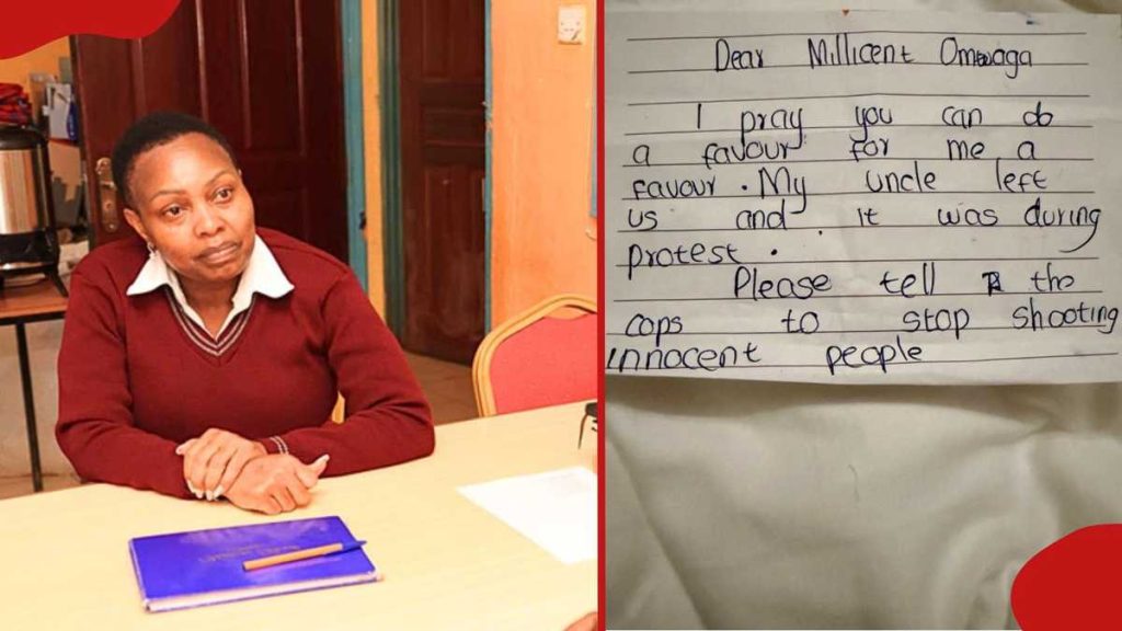Millicent Omanga partage la lettre émouvante d'un étudiant exhortant la police à mettre fin aux meurtres : "Le cœur brisé"