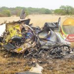 Scènes du site de l'accident d'hélicoptère de Chivayo